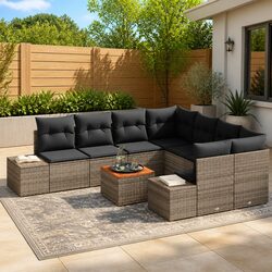 Versatile 9 Piece Garden Sofa Set for Outdoor Spaces