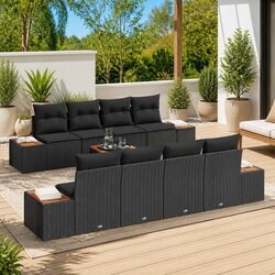 Practical 9-Piece Modular Garden Sofa Set for Outdoor Use
