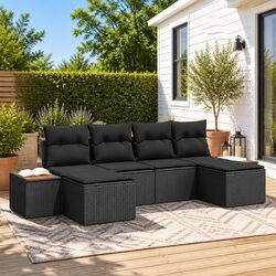 Practical 6-Piece Modular Sofa Set for Outdoor Living