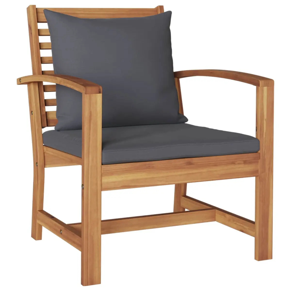 Garden Sofa Set Solid Teak Wood 5 Piece Outdoor Furniture Contemporary Brown