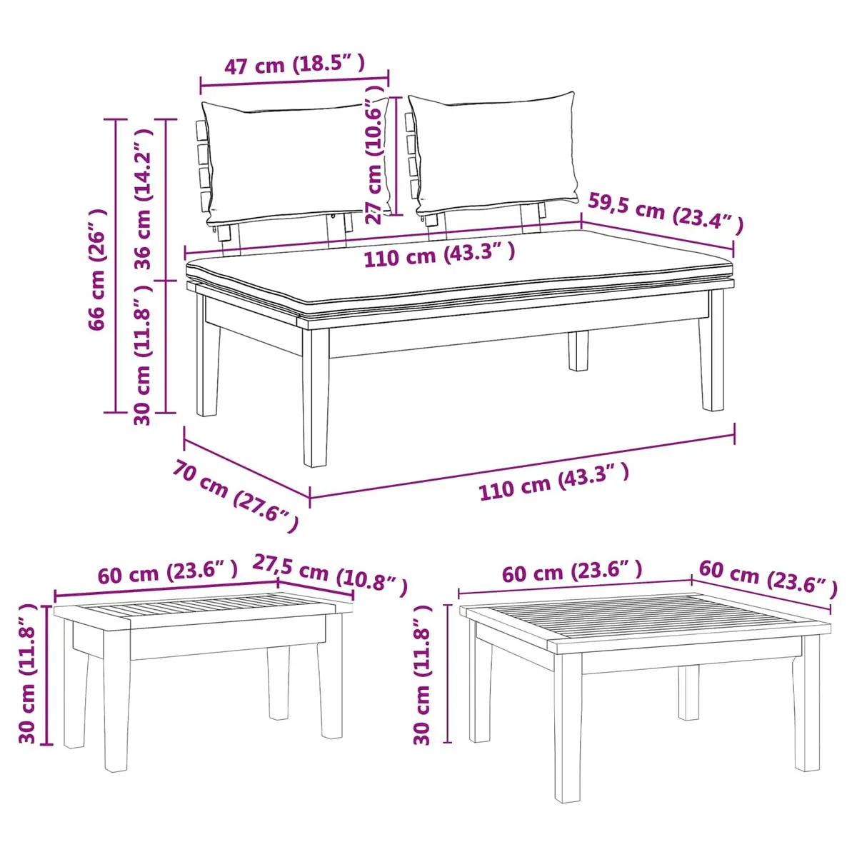 3-Piece Sofa Set for Outdoor Gatherings