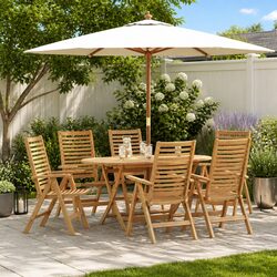Practical 7-Piece Garden Dining Set for Any Outdoor Event