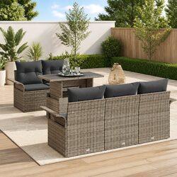 Versatile 6-Piece Grey Garden Sofa Set for Any Outdoor Space