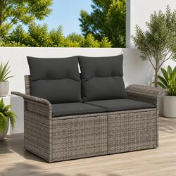 Functional 6 Piece Outdoor Sofa Set in Grey Rattan