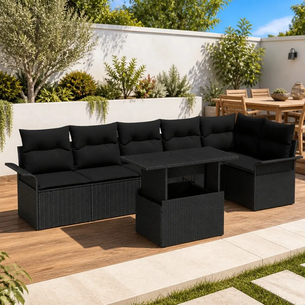 7-Piece Garden Sofa Set with Cushions for Relaxing