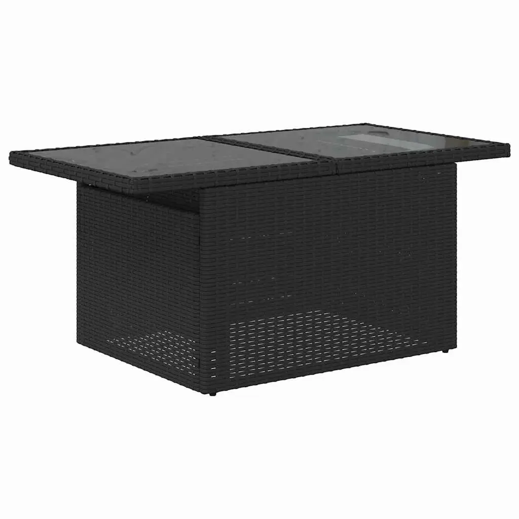 Garden Sofa Set Poly Rattan 8 Piece Modular Outdoor Furniture Black