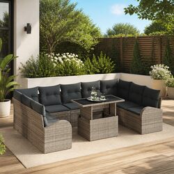 Functional 10-Piece Garden Sofa Set for Your Outdoors
