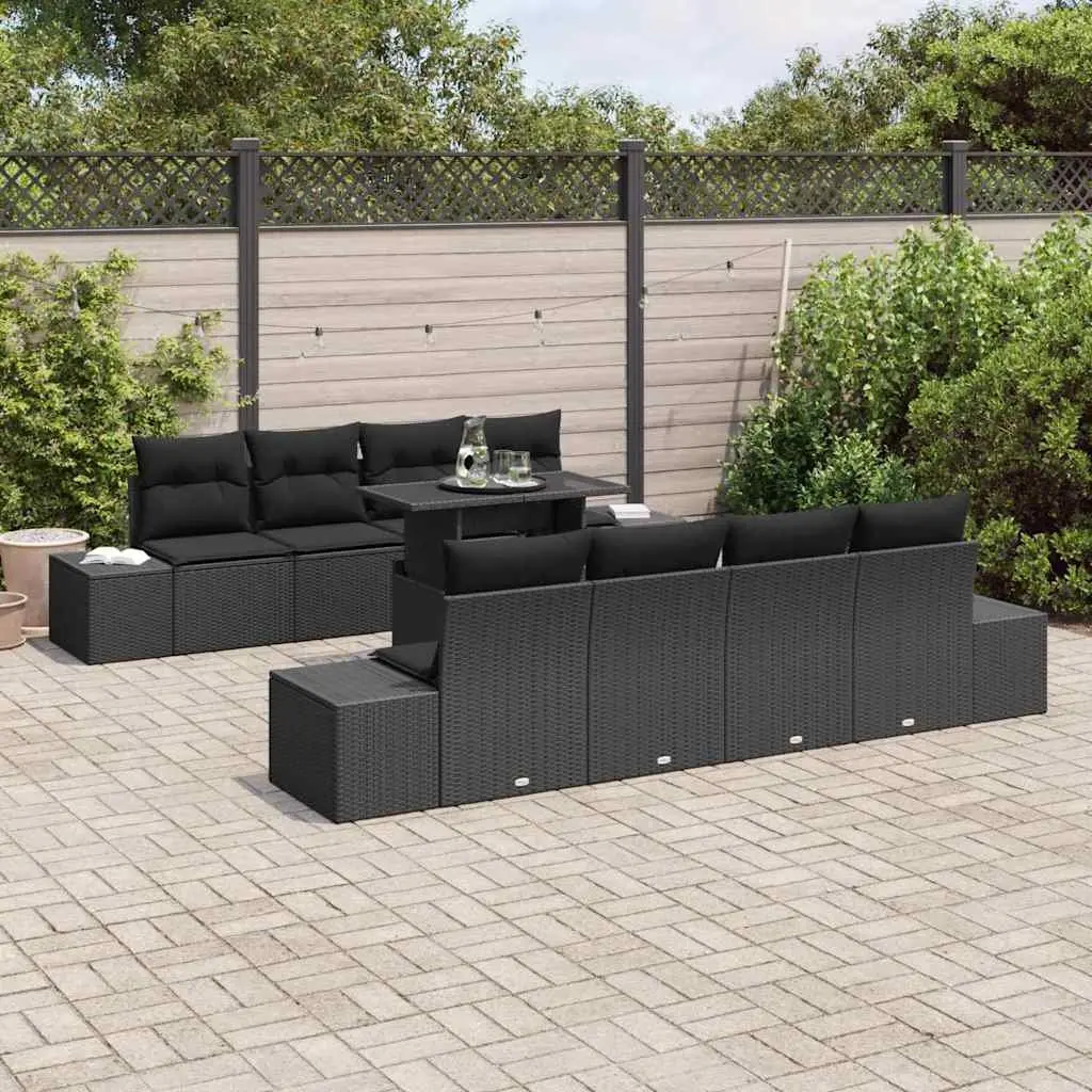 9-Piece Modular Garden Sofa Set for Outdoor Areas