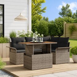 5-Piece Grey Modular Garden Sofa Set with Practical Storage