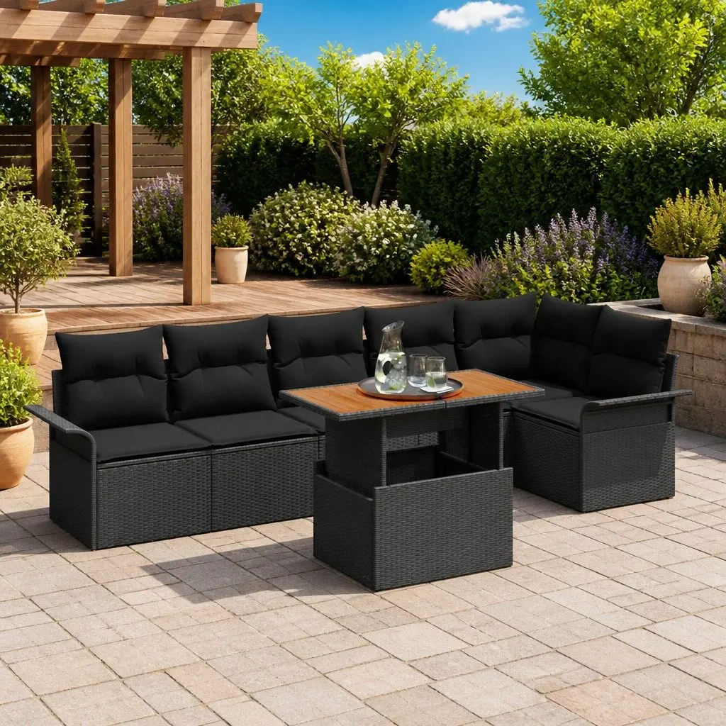 7-Seater Outdoor Sofa Set with Storage Options