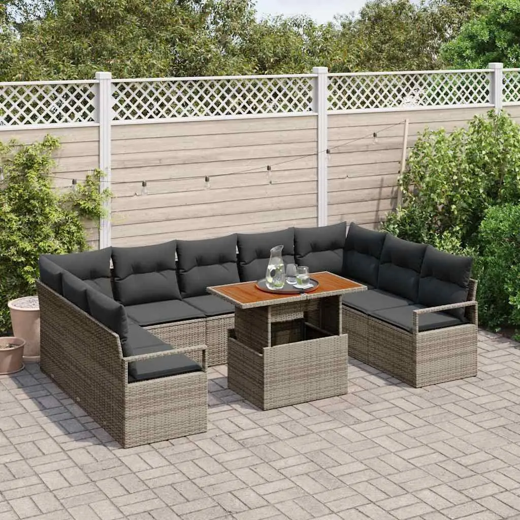 Grey Rattan Sofa Set for Outdoor Use