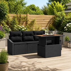 Versatile Black Poly Rattan Garden Sofa Set for Every Occasion
