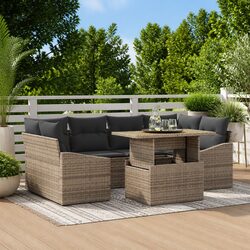 Perfect Sofa Set for Garden Lounging: 7-Piece Grey Design