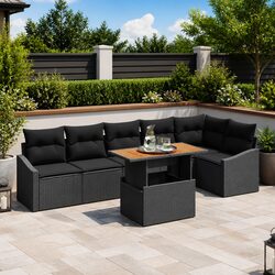 Practical 7-Piece Garden Sofa Set with Storage