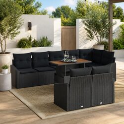 Practical 9-Piece Modular Sofa Set for Outdoor Use