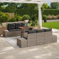 Practical 7 Piece Garden Sofa Set for Outdoor Use