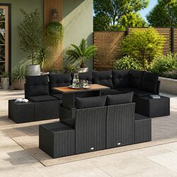 Practical 9-Piece Garden Sofa for Entertaining