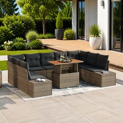 Practical Use of the 10-Piece Grey Garden Sofa Set
