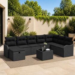 Practical Black Outdoor Sofa Set for Your Garden