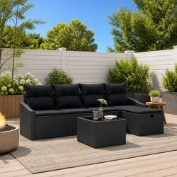 Practical 6 Piece Modular Garden Sofa Set with Storage