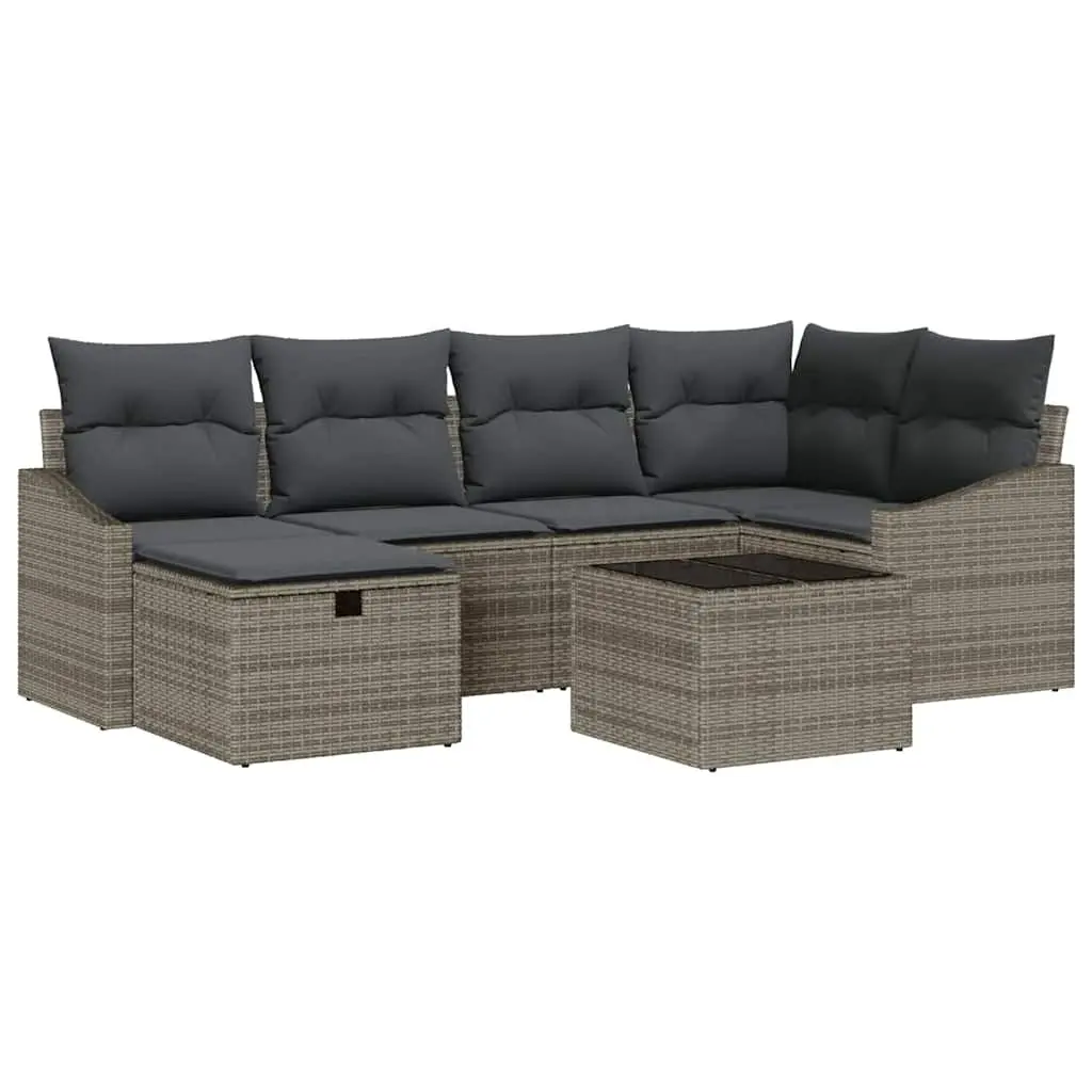 Outdoor Sofa Set Poly Rattan Modular Garden Furniture Grey
