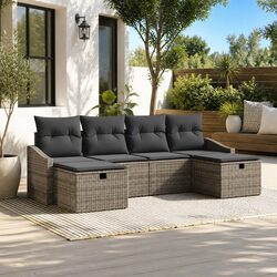 Functional 6-Piece Garden Sofa Set for Any Outdoor Space