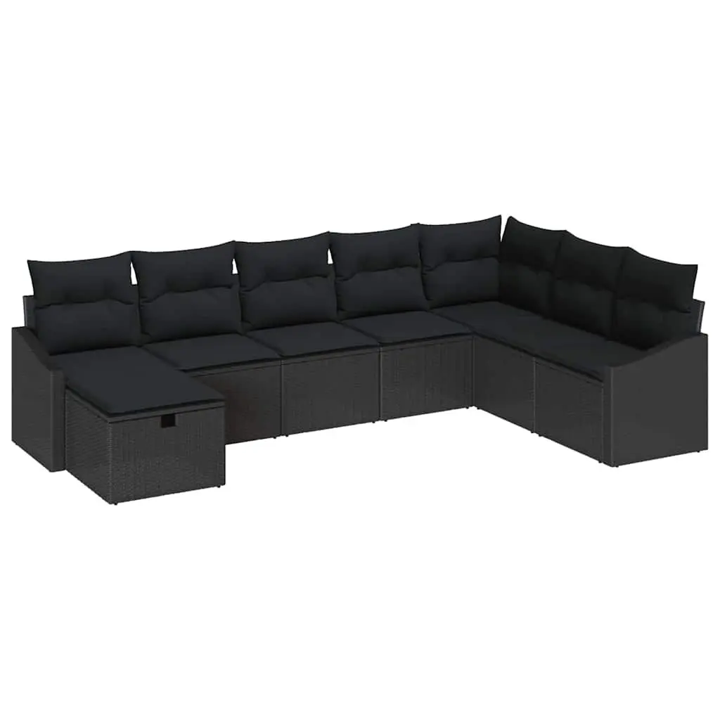 Garden Sofa Set 8pcs Poly Rattan Modular Outdoor Lounge Grey Patio Furniture