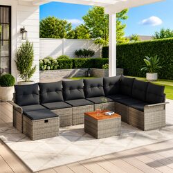 Practical 9 Piece Outdoor Sofa Set for Any Garden