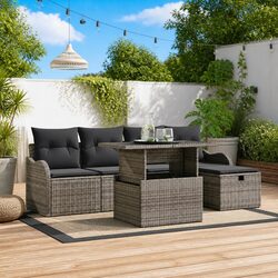 Functional 6-Piece Modular Garden Sofa Set for Any Space