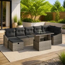 Practical 8-Piece Modular Sofa Set for Outdoor Living