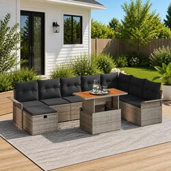 Practical 9 Piece Outdoor Sofa Set for Any Garden
