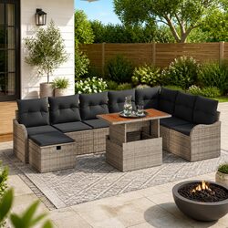 Practical 9-Piece Garden Sofa Set for Outdoor Living