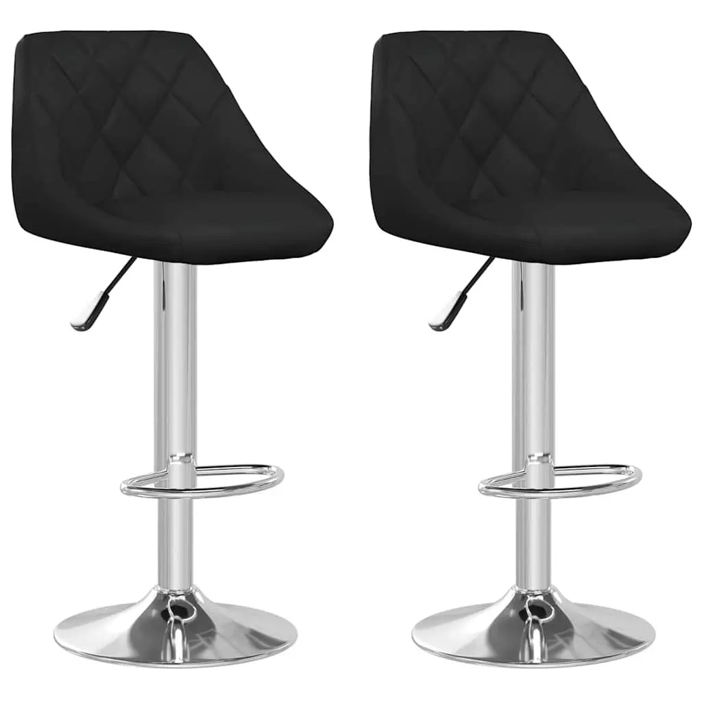 Black Adjustable Bar Stools, Set of 2