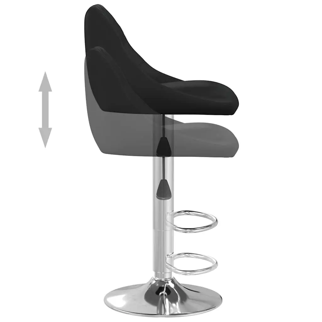 Black Adjustable Bar Stools, Set of 2