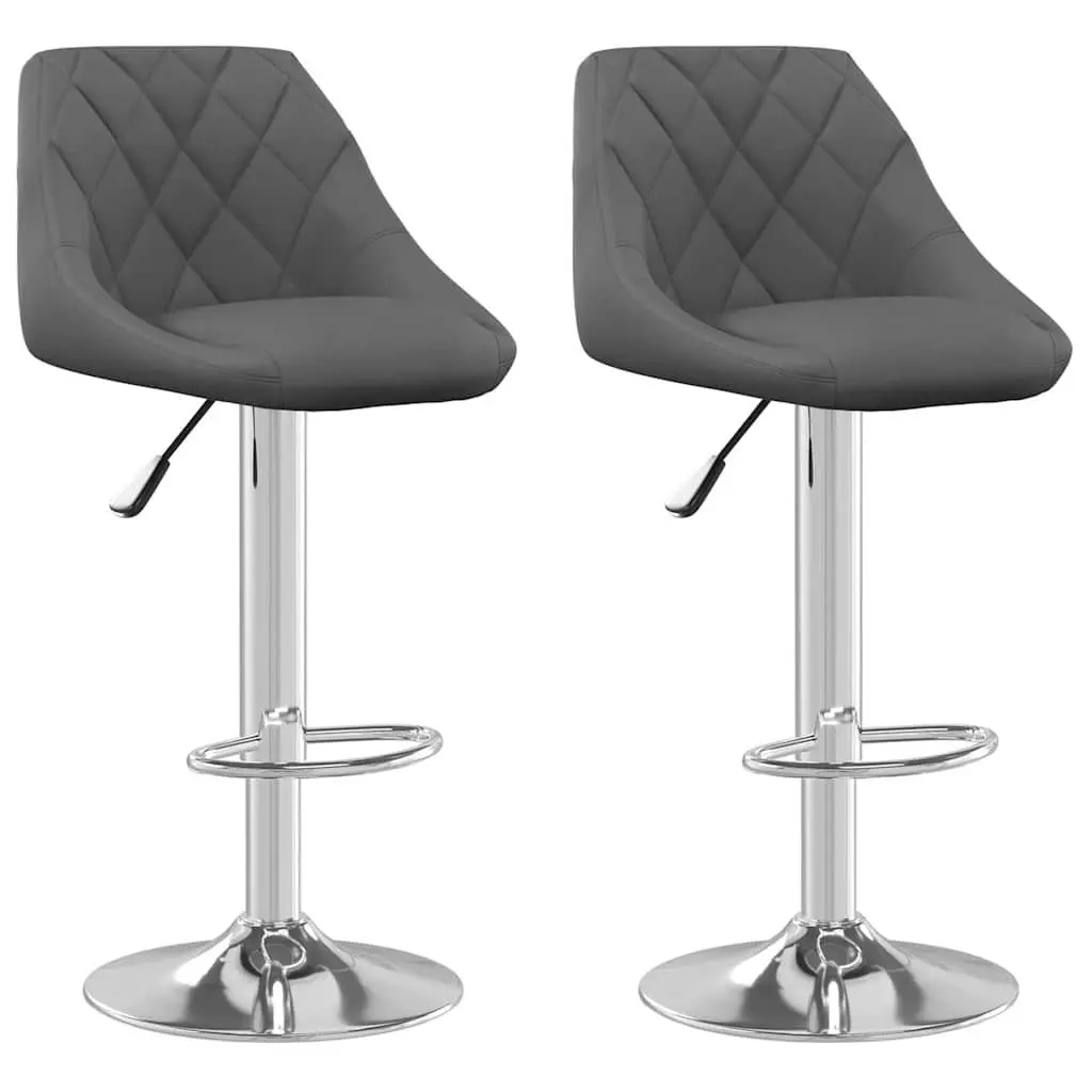 Grey Velvet Bar Stools for Kitchen and Dining
