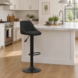 Versatile Black Velvet Bar Stool for Home Use