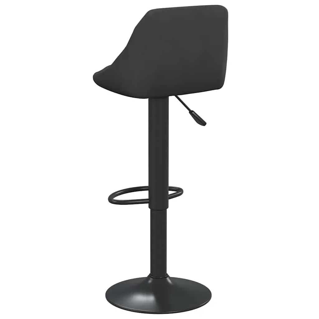 Bar Stools Velvet Black Adjustable Height Swivel Steel 2 Piece