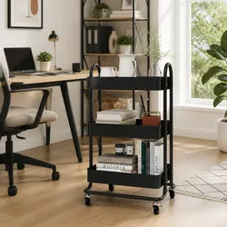 Versatile 3-Tier Trolley for Home and Office Use