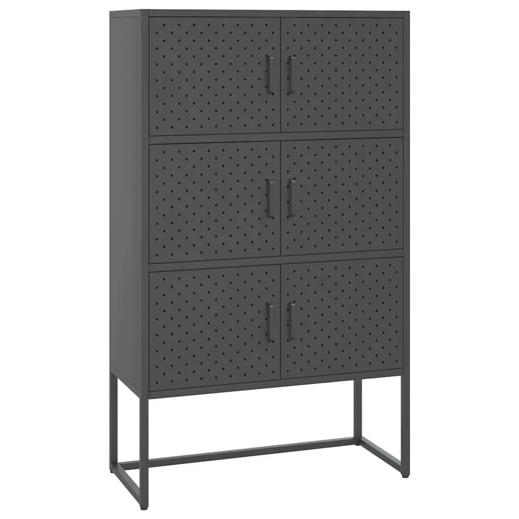 Storage Cabinet Steel Anthracite 6 Door Display Unit 80x35x135cm