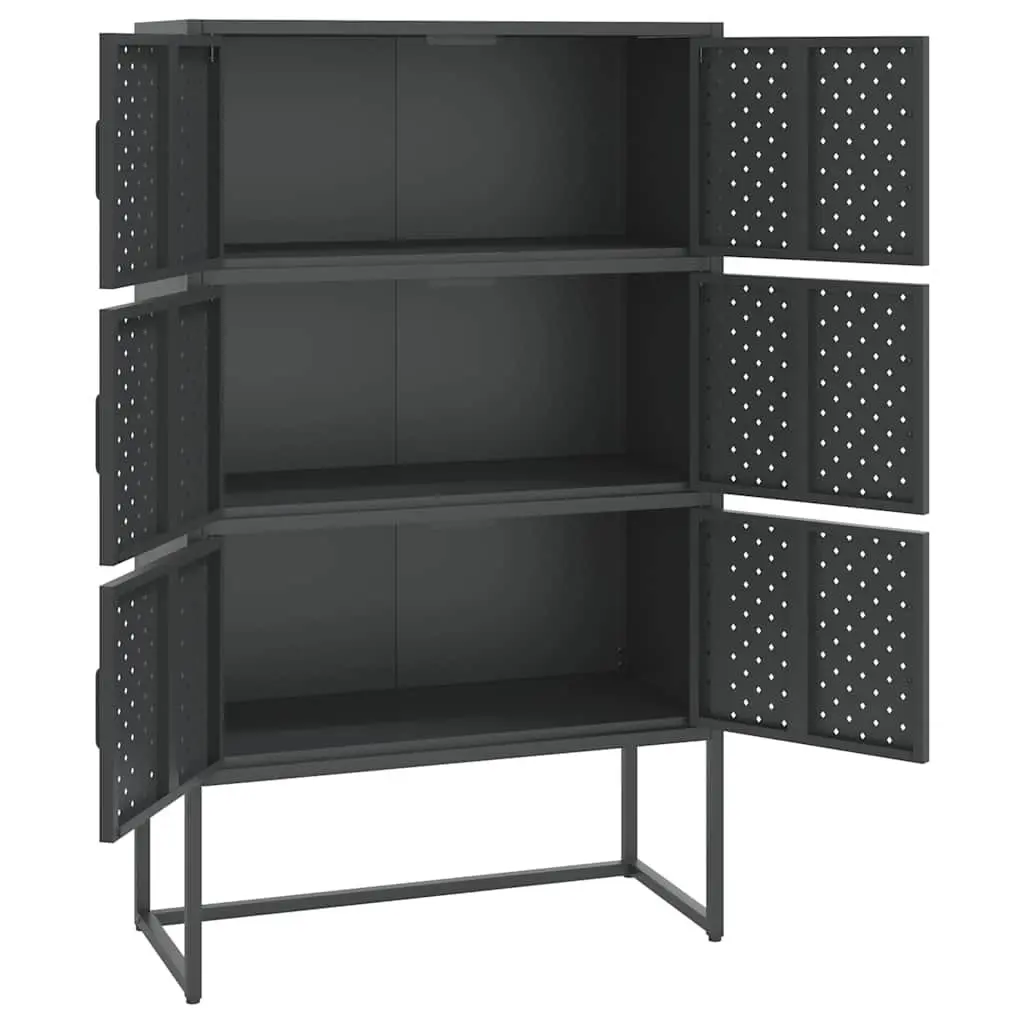 Storage Cabinet Steel Anthracite 6 Door Display Unit 80x35x135cm