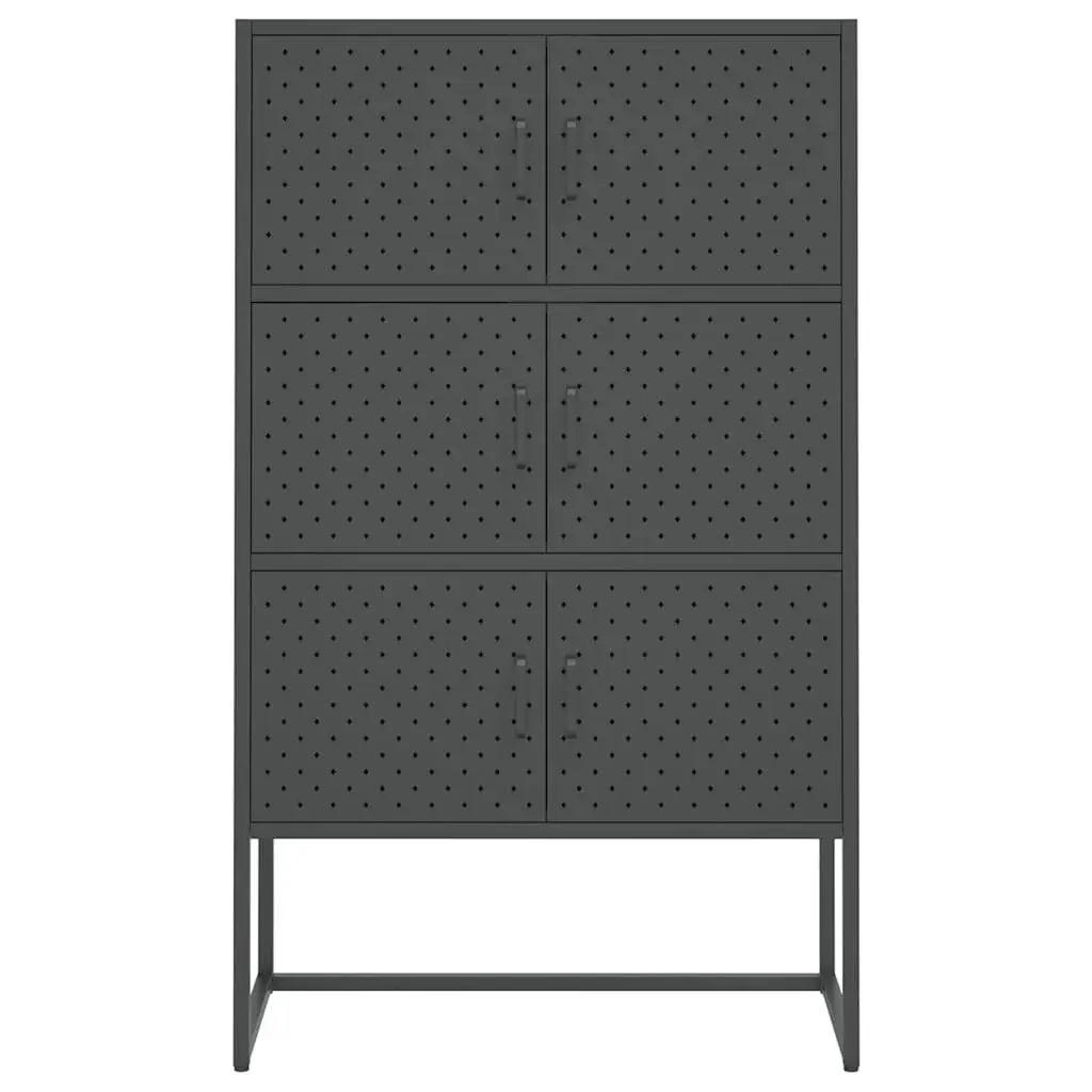 Storage Cabinet Steel Anthracite 6 Door Display Unit 80x35x135cm