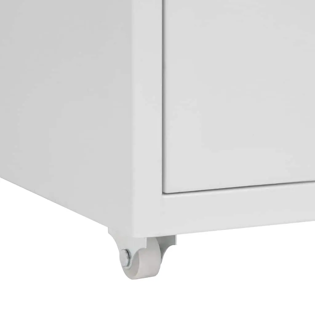 Metal Mobile File Cabinet 6 Drawer Grey Office Organizer with Wheels