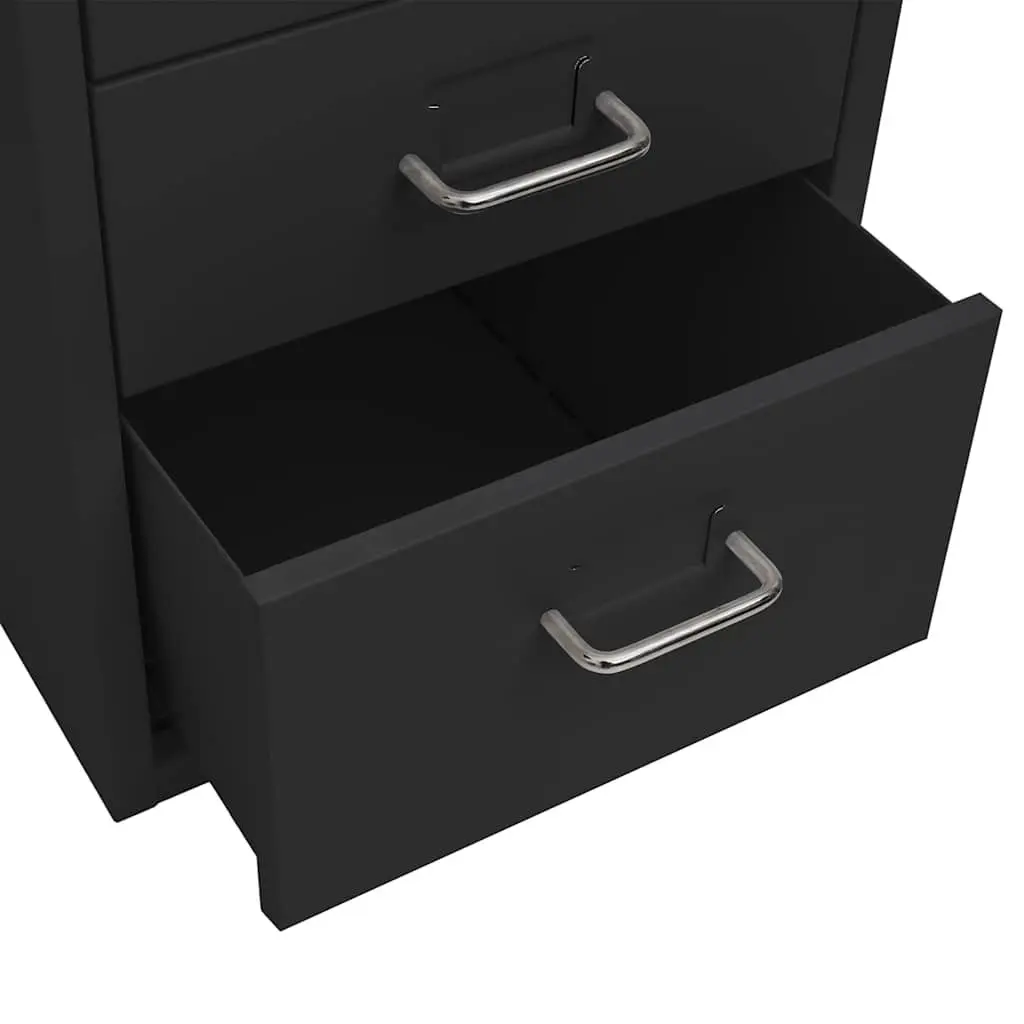 Mobile Filing Cabinet Metal 6 Drawer Black Office Organizer with Wheels