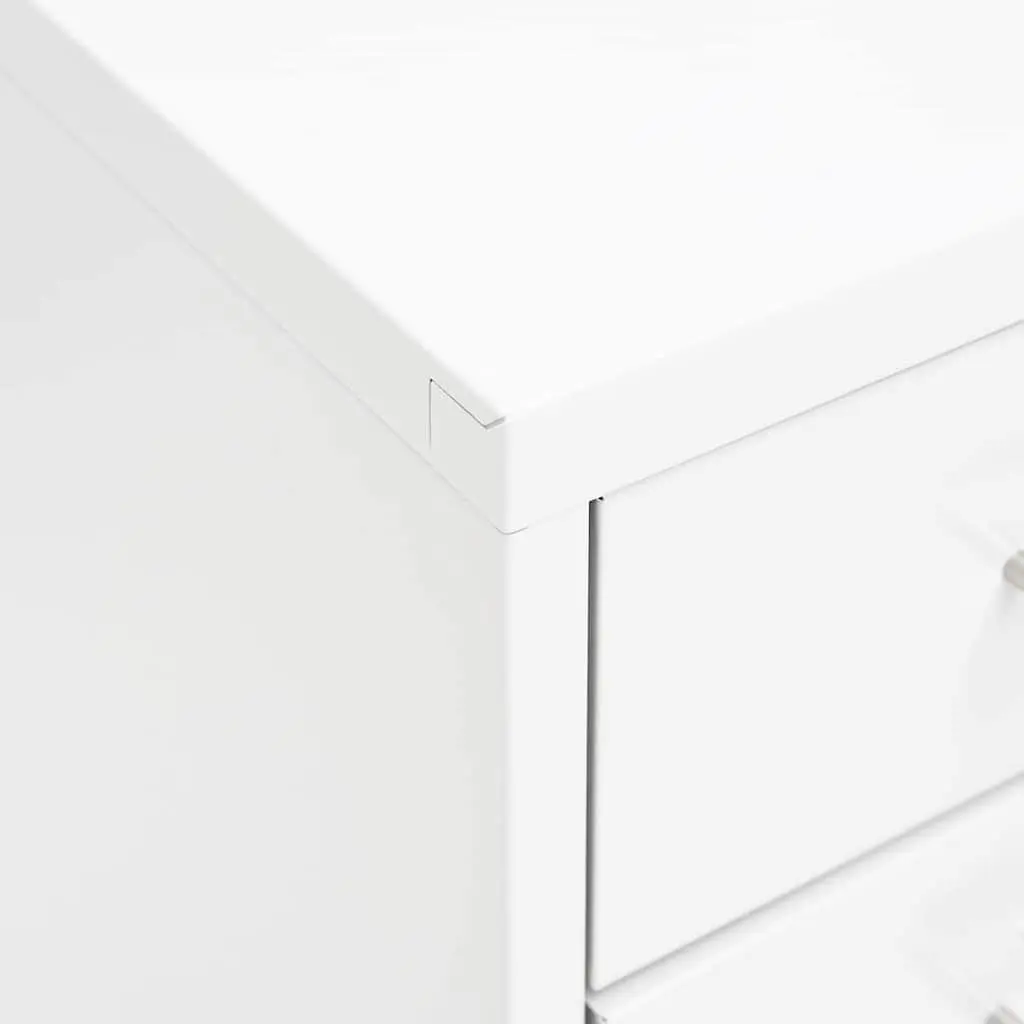 Mobile Filing Cabinet Metal White 8 Drawer Office Storage 28x41x109cm with Wheels