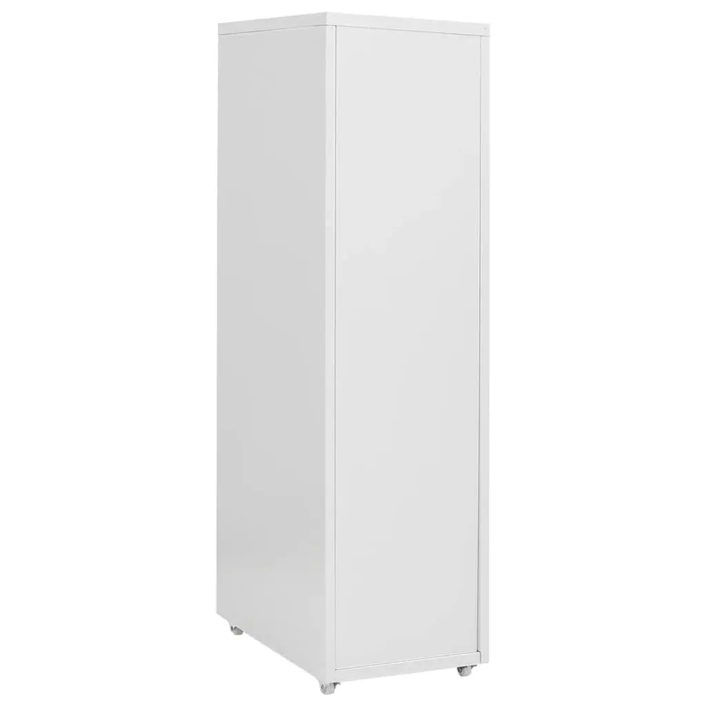 Mobile Filing Cabinet Metal 8 Drawer Grey Office Storage Chest with Wheels