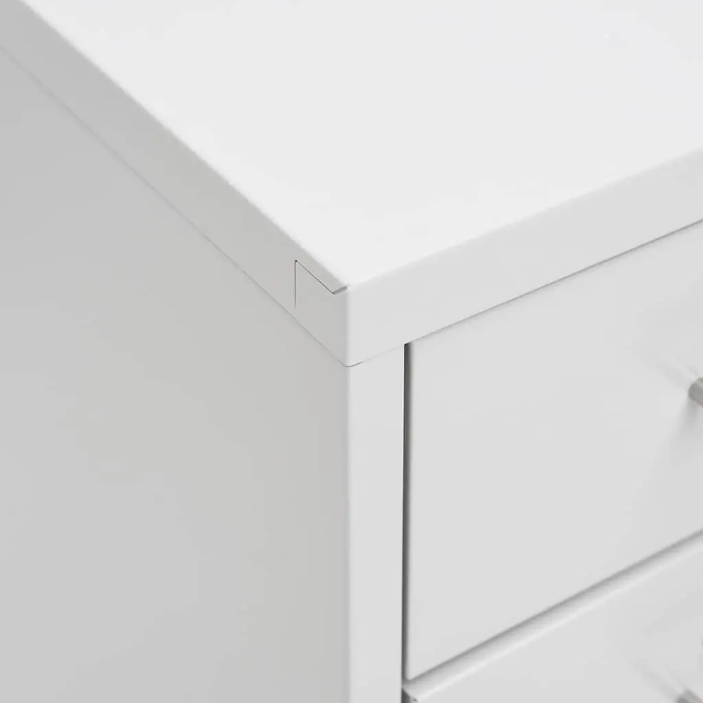 Mobile Filing Cabinet Metal 8 Drawer Grey Office Storage Chest with Wheels