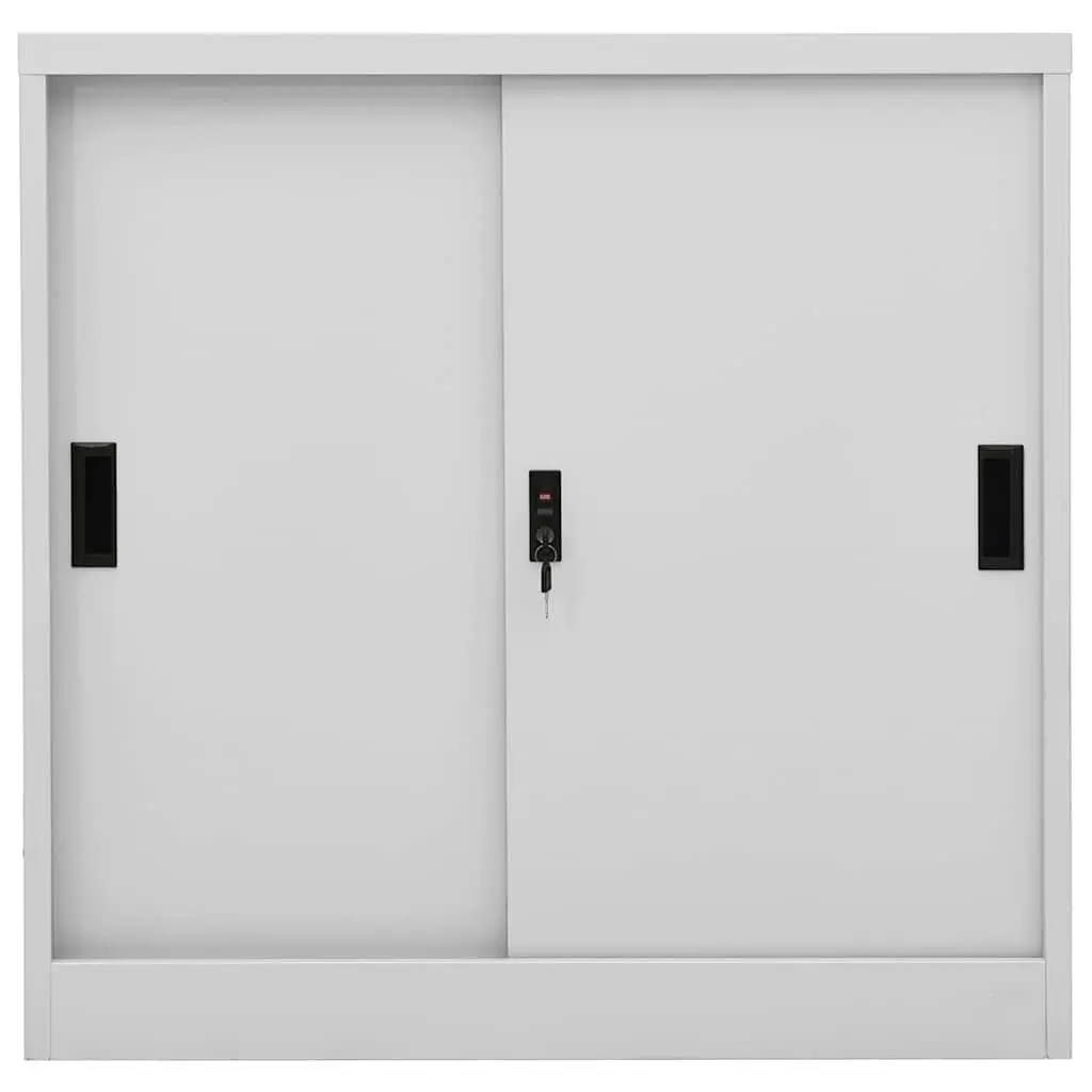 Office Storage Cabinet Steel Light Grey Adjustable Shelves 90L x 40W x 90H cm