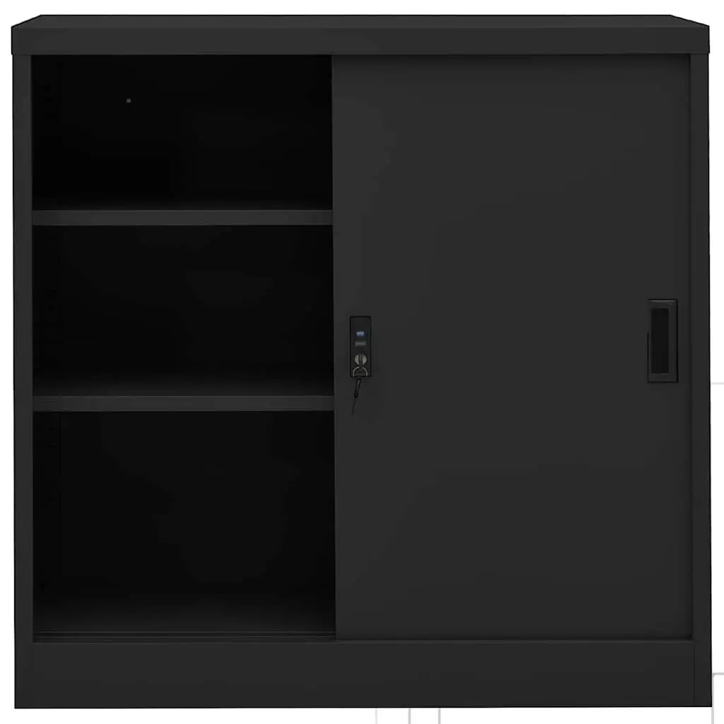 Office Storage Cabinet Sliding Door Anthracite Adjustable Shelves Filing Lockers
