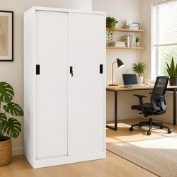 Versatile Office Storage Cabinet with Sliding Door