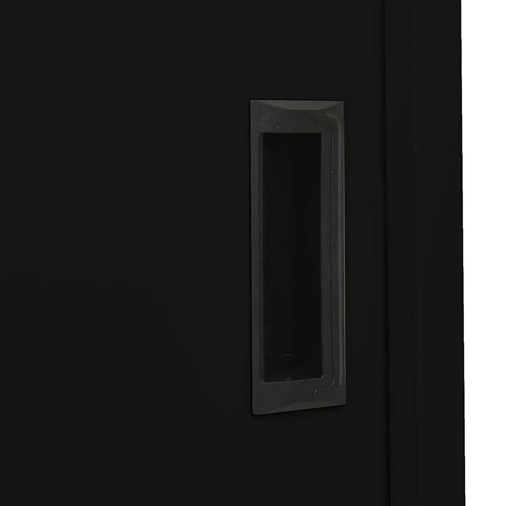 Black Steel Storage Cabinet for Home Office Use